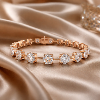 Lab-Grown Diamond Round Solitaire Tennis Bracelet